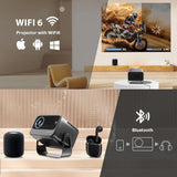 Smart Projector 4K Wifi 1080P Bluetooth Built-In Apps Auto Focus Android