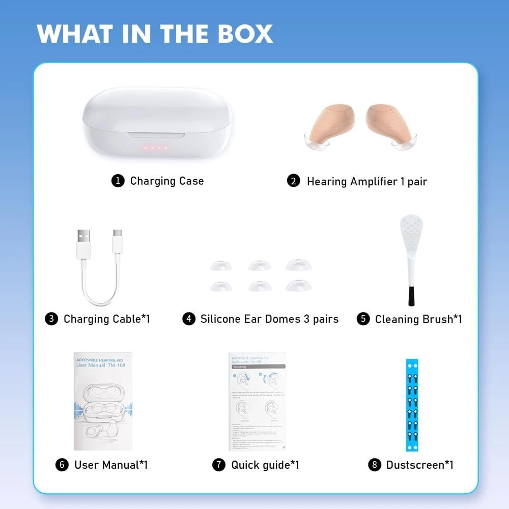 Rechargeable ITE Hearing Aids (Pair) — In-The-Ear Design