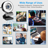 1080P Webcam with Microphone Tripod Webcam Ring Light Autofocus New