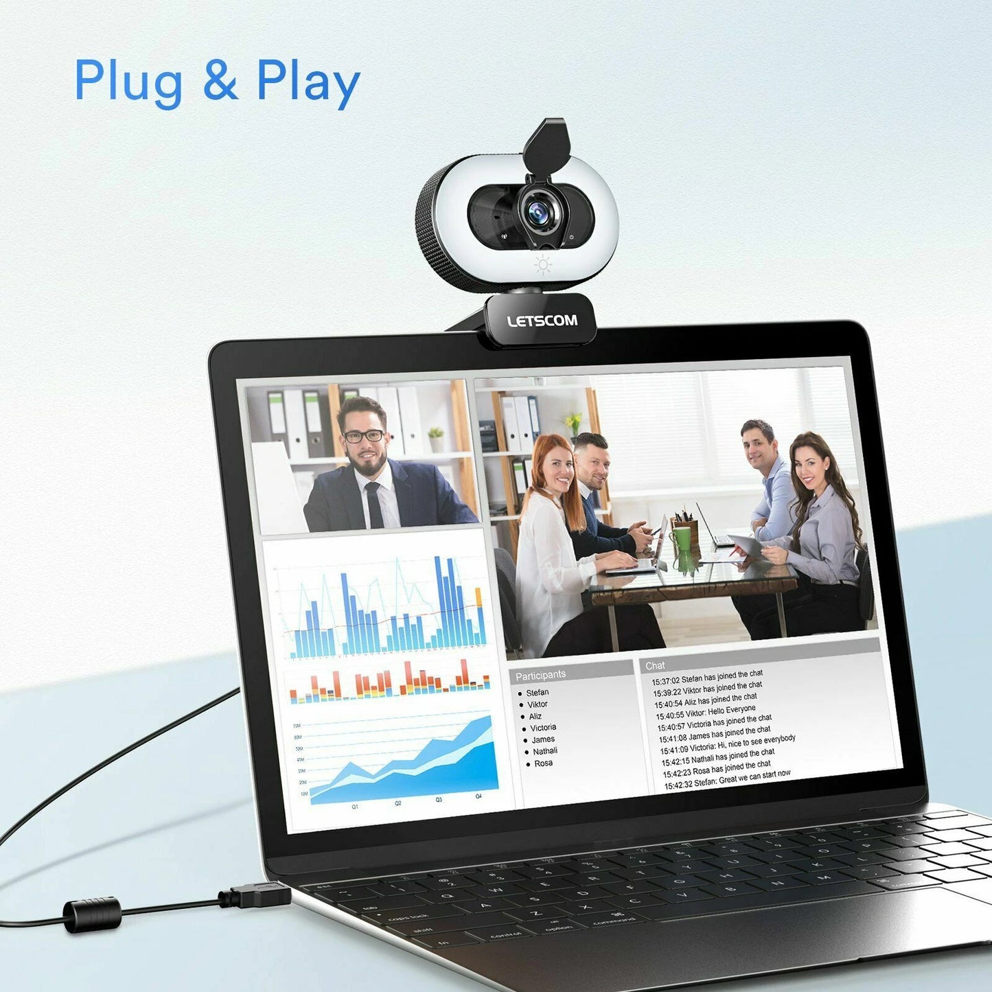 1080P HD Webcam with Built-In Microphone