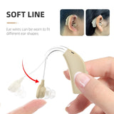 Pair Rechargeable Digital Invisible Hearing Aids Sound Voice Amplifier Mini BTE