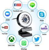 1080P Webcam with Microphone Tripod Webcam Ring Light Autofocus New