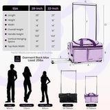 Dance Bag with Garment Rack Rolling Duffel Wheels for Travel Purple