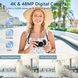 Digital Camera 48MP 60FPS 4K Video Wi-Fi & App Control Photo 16x Zoom VLOG 32G SD