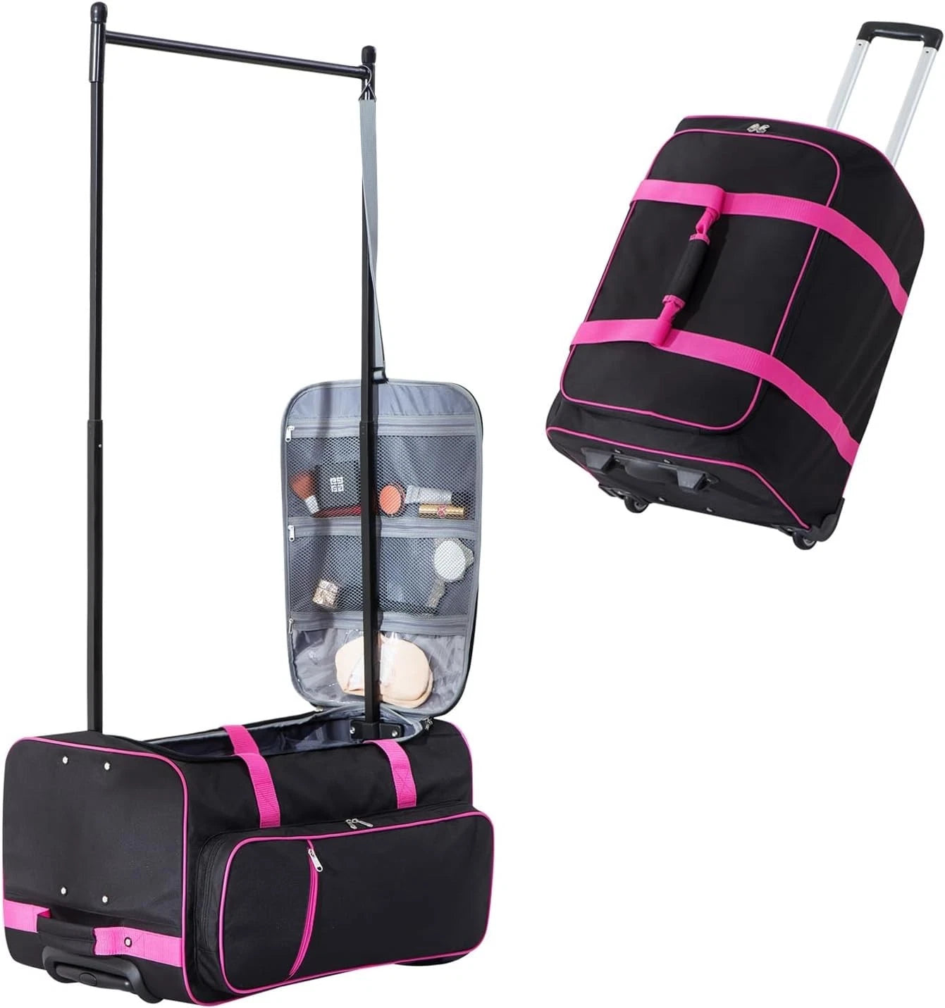 Rolling Dance Bag with Garment Rack — 23 Inch (Pink)
