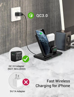 3 In 1 Wireless Charger Station Fast Charging Dock Apple Watch Air Pods iPhone