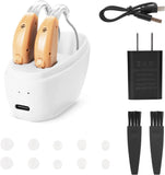 Pair Rechargeable Digital Invisible Hearing Aids Sound Voice Amplifier Mini BTE