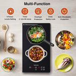 3300W Double Infrared Cooktop Built-In 12" Dual Burner Touch Control