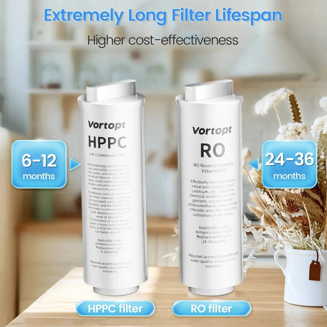 Tankless RO Reverse Osmosis System Under Sink 800 GPD Water Filter Kit