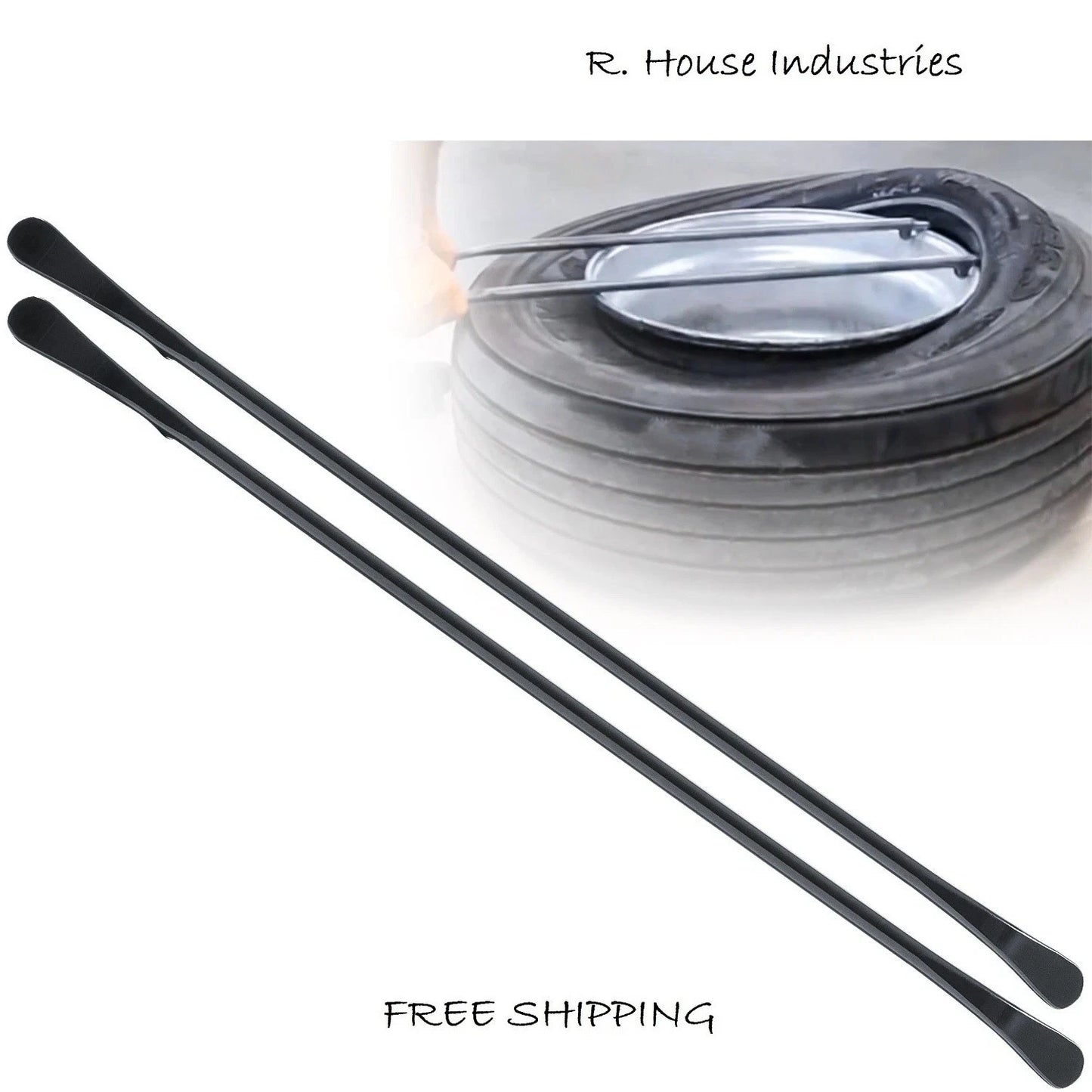 2-Pack Tire Mount and Demount Iron Tubeless Tire Removal Tool 39 in Black