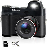 Digital Camera 4K 48MP 60FPS Vlogging Camcorder 16X Zoom w/32GB SD Card