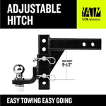 Adjustable Trailer Hitch 2 Inch Receiver Drop Hitch 9 1/2 Inch Drop Rise YATM