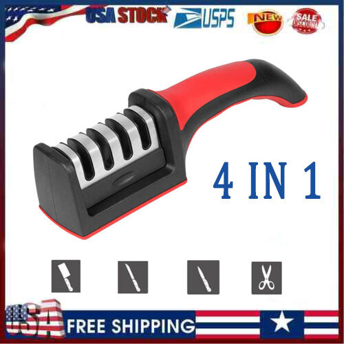 Knife Sharpener 5-Stage Adjustable Diamond Ceramic Steel for Chef Kitchen Knives