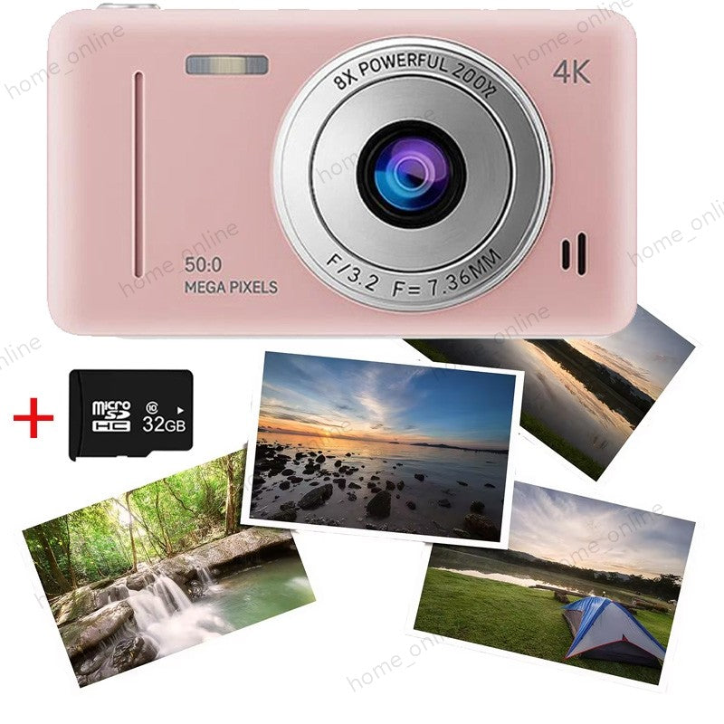 Digital Camera with 32GB Card 50MP 1080P 2.4” Screen 8X Zoom Anti-Shake
