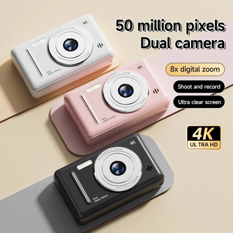 Digital Camera with 32GB Card 50MP 1080P 2.4” Screen 8X Zoom Anti-Shake