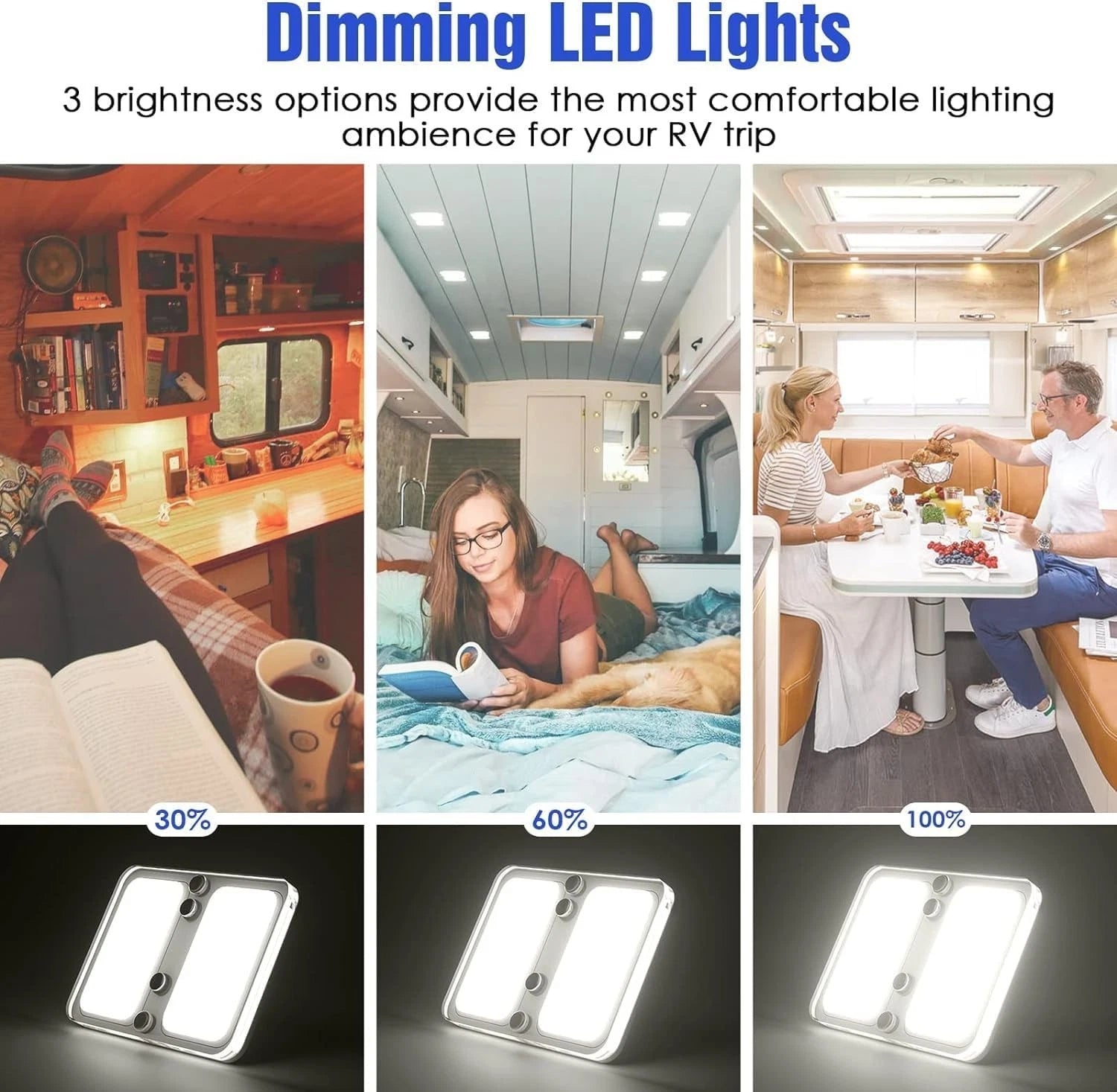 12V LED RV Ceiling Dome Light RV Interior Lighting for Trailer Camper Truck Boat