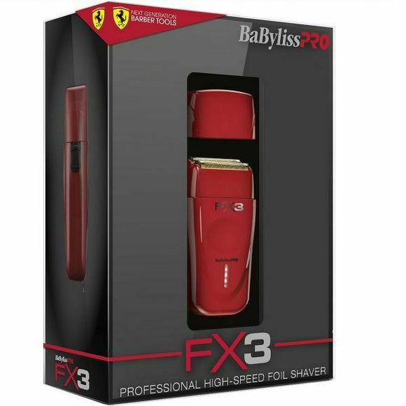 BaByliss PRO Shaver FX3 Collection Red High Speed Hair Double Foil FXX3S NEW