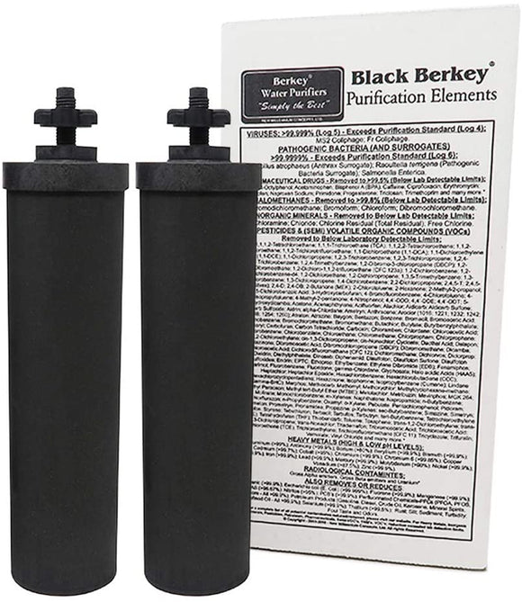 Berkey Authentic Black Berkey Purification Elements - Berkey Water Purifier Replacement Filters (Pack of 2)